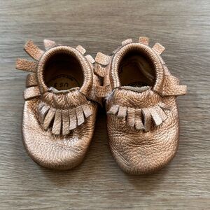 Freshly Picked Rose Gold Infant Moccasins